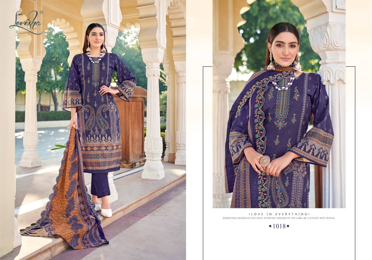 Madhubala By Levisha Cambric Cotton Printed Dress Material Suppliers In India